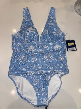 Roller Rabbit X TARGET Light Blue Floral One-Piece Swimsuit NWT SIZE MEDIUM